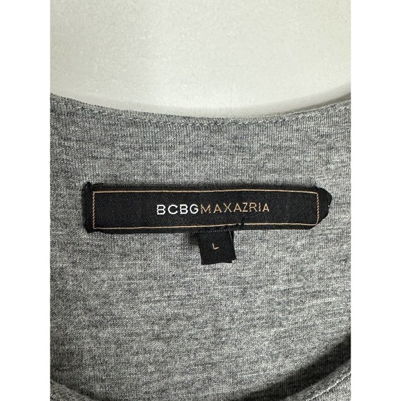 BCBG MAX AZRIA Women’s Gray Silk Bow Jersey Short Sleeve Dress Size Large - Picture 4 of 7
